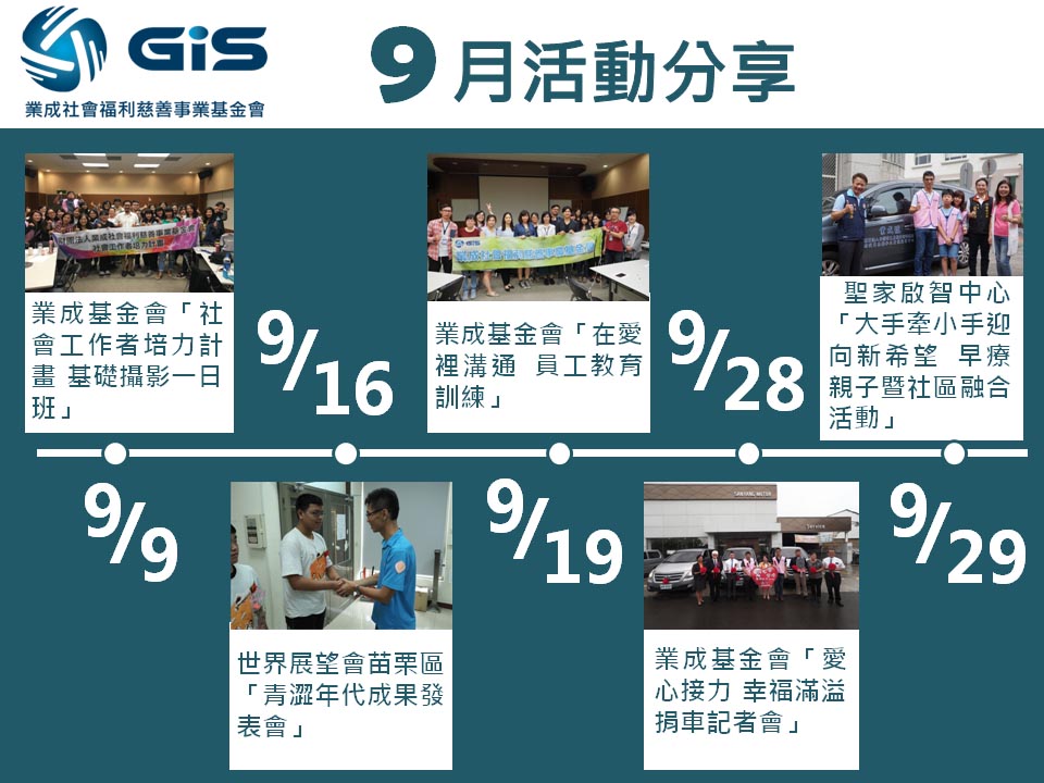 「業成基金會」2018年9月活動分享